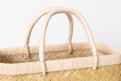 Shopping basket S -rattan handle- / Suzu bamboo / Iwate-JPN 450816-1