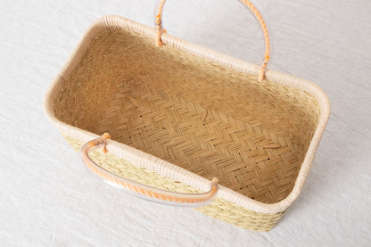 Shopping basket M -vinyl handle- / Suzu bamboo / Iwate-JPN 450810-1