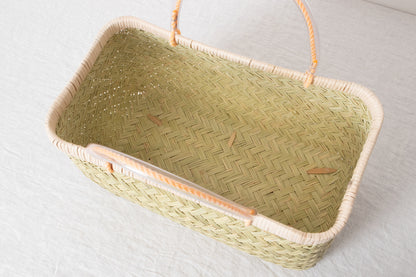 Shopping basket L -vinyl handle- / Suzu bamboo / Iwate-JPN 450810-4