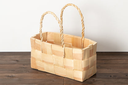 エストニア/パイン　サイドバスケット（持ち手つき） 330711-1