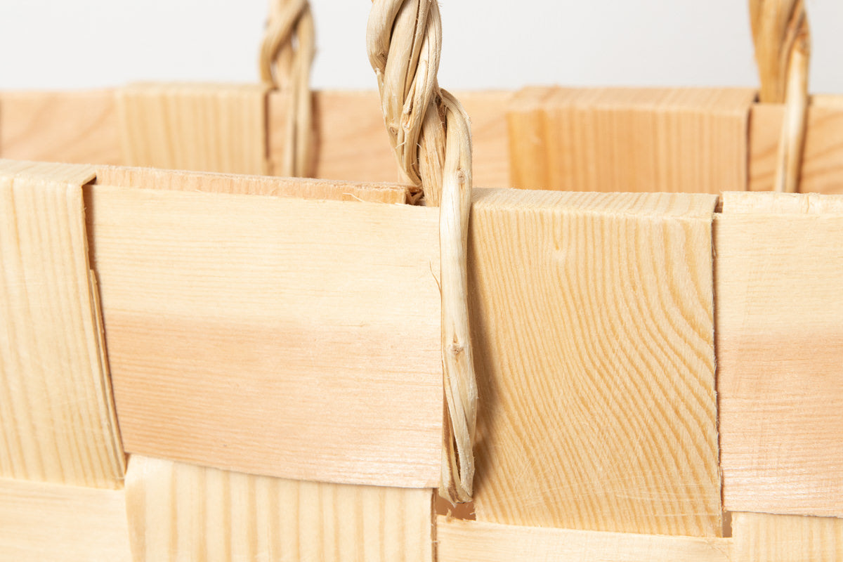 エストニア/パイン　サイドバスケット（持ち手つき） 330711-1