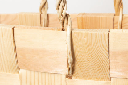 エストニア/パイン　サイドバスケット（持ち手つき） 330711-1