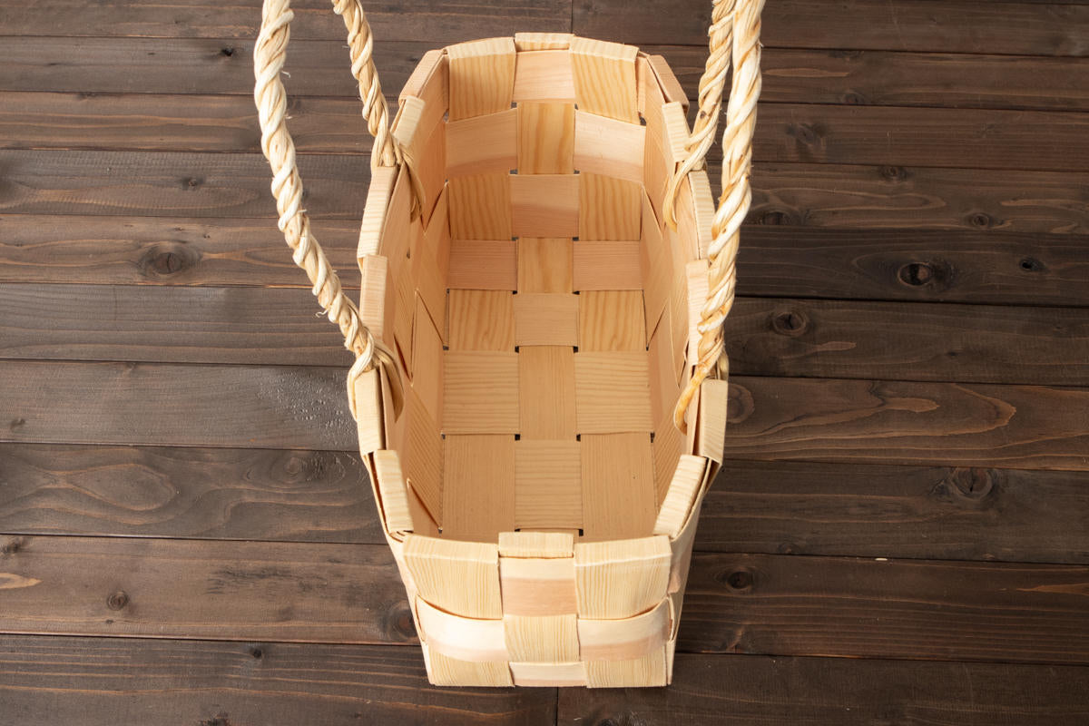 エストニア/パイン　サイドバスケット（持ち手つき） 330711-1