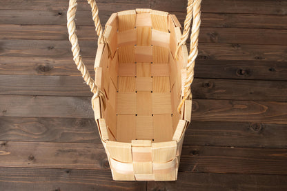 エストニア/パイン　サイドバスケット（持ち手つき） 330711-1