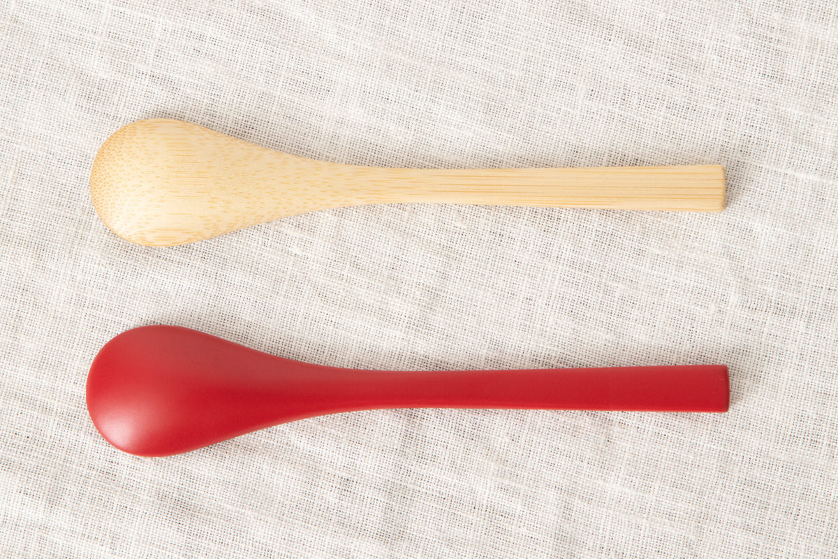 Spoon for "Japanese steamed egg custard" [ Natural, Red ] / Mōsō bamboo / Ōita-JPN 211125