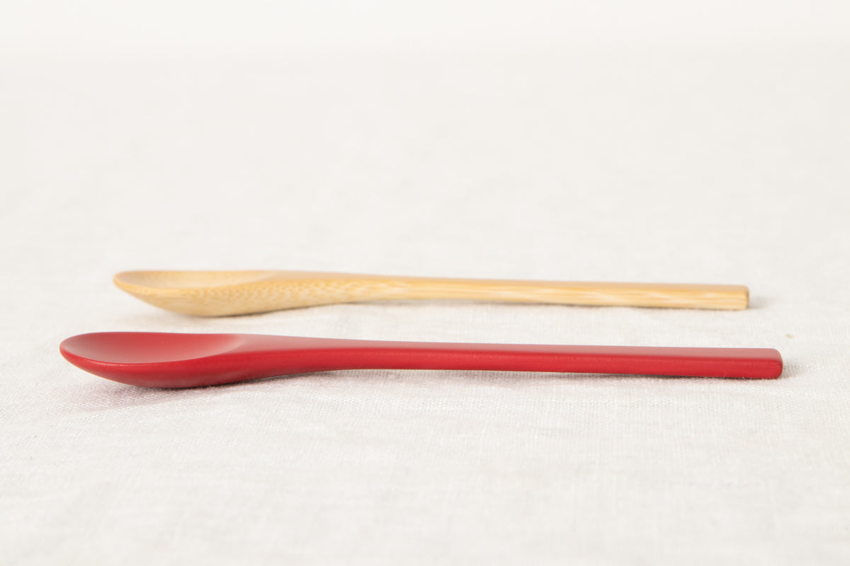 Spoon for "Japanese steamed egg custard" [ Natural, Red ] / Mōsō bamboo / Ōita-JPN 211125