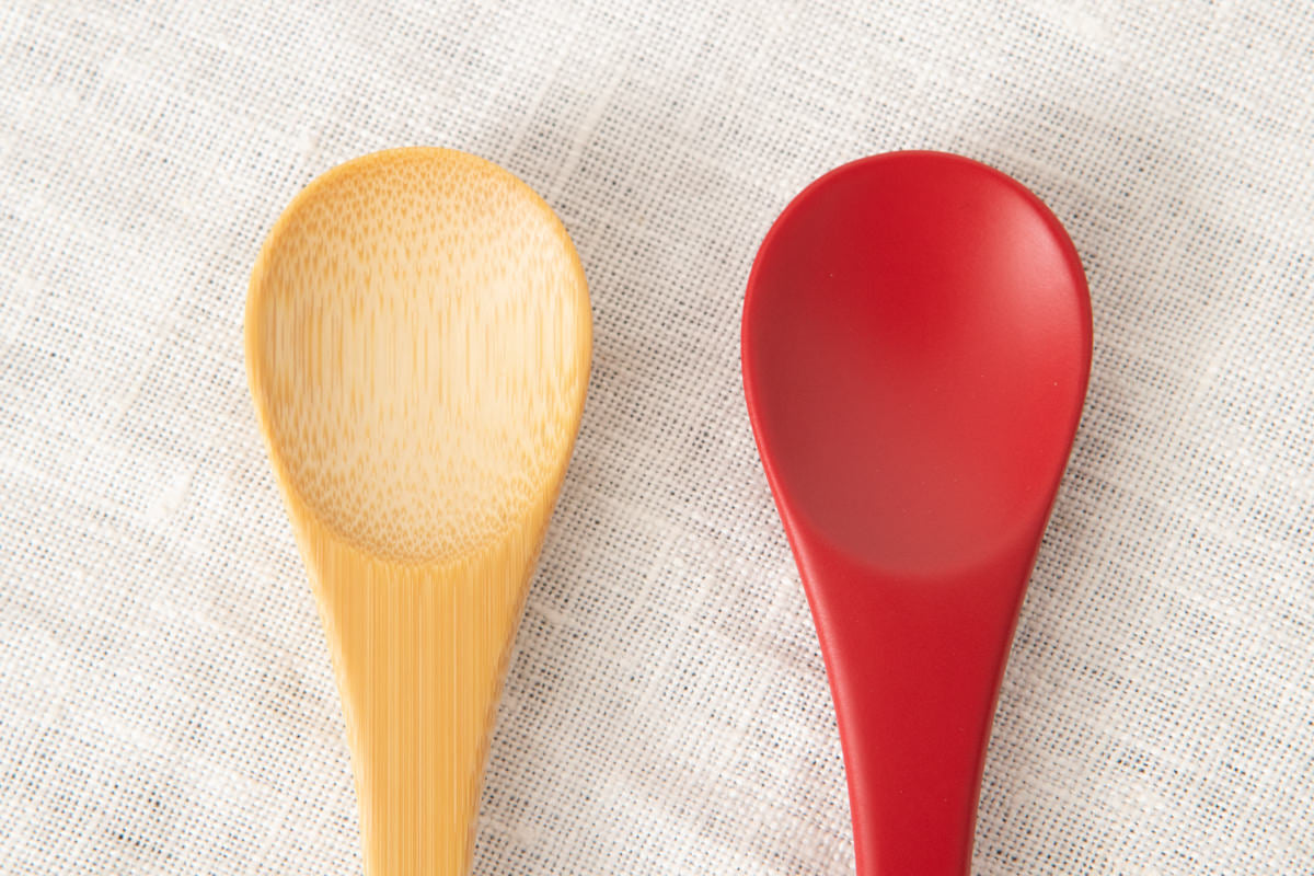 Spoon for "Japanese steamed egg custard" [ Natural, Red ] / Mōsō bamboo / Ōita-JPN 211125