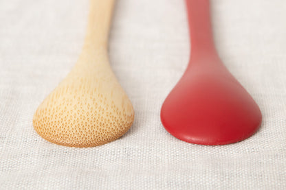 Spoon for "Japanese steamed egg custard" [ Natural, Red ] / Mōsō bamboo / Ōita-JPN 211125