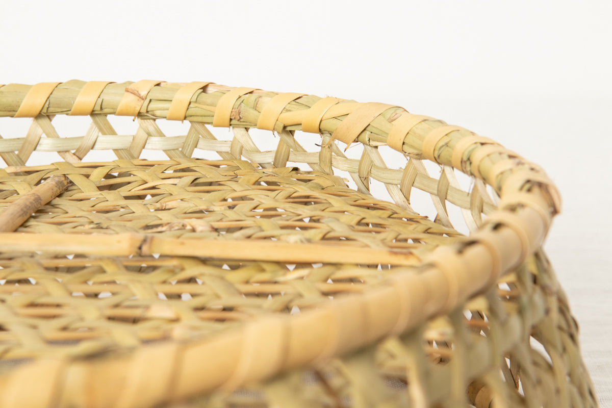 Round cup basket, M, L (shallow) / Nemagari bamboo / Nagano-JPN 610211