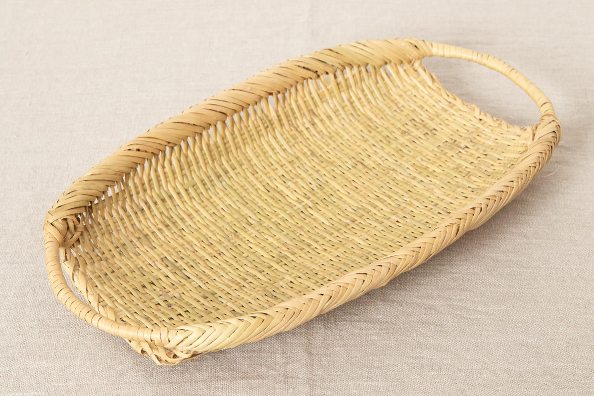 Oval plate(colander) with handle -A type- S, M, L / Suzu bamboo / Iwate-JPN 450811