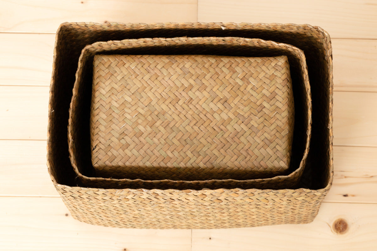 Compact organaizing basket with lid “Rectangle” S, M, L / Kachū /THA 3115129