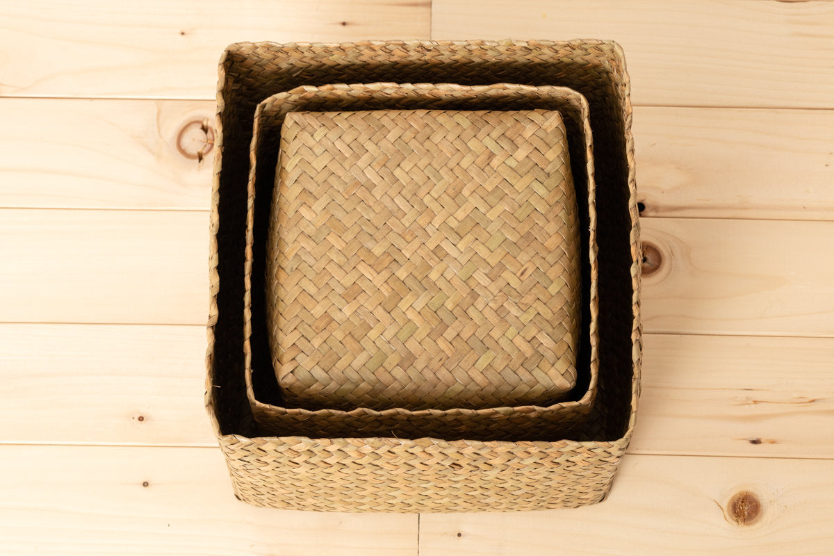 Compact organaizing basket with lid “Cube” S, M, L / Kachū /THA 3115128