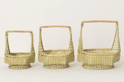 Tōfu Basket with handle S,M, L / Suzu bamboo / Iwate-JPN 210117