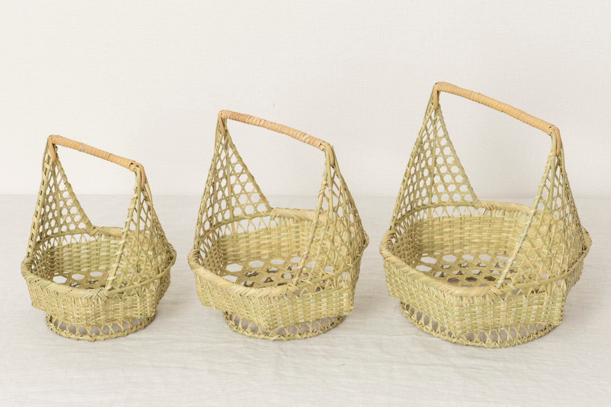 Tōfu Basket with handle S,M, L / Suzu bamboo / Iwate-JPN 210117