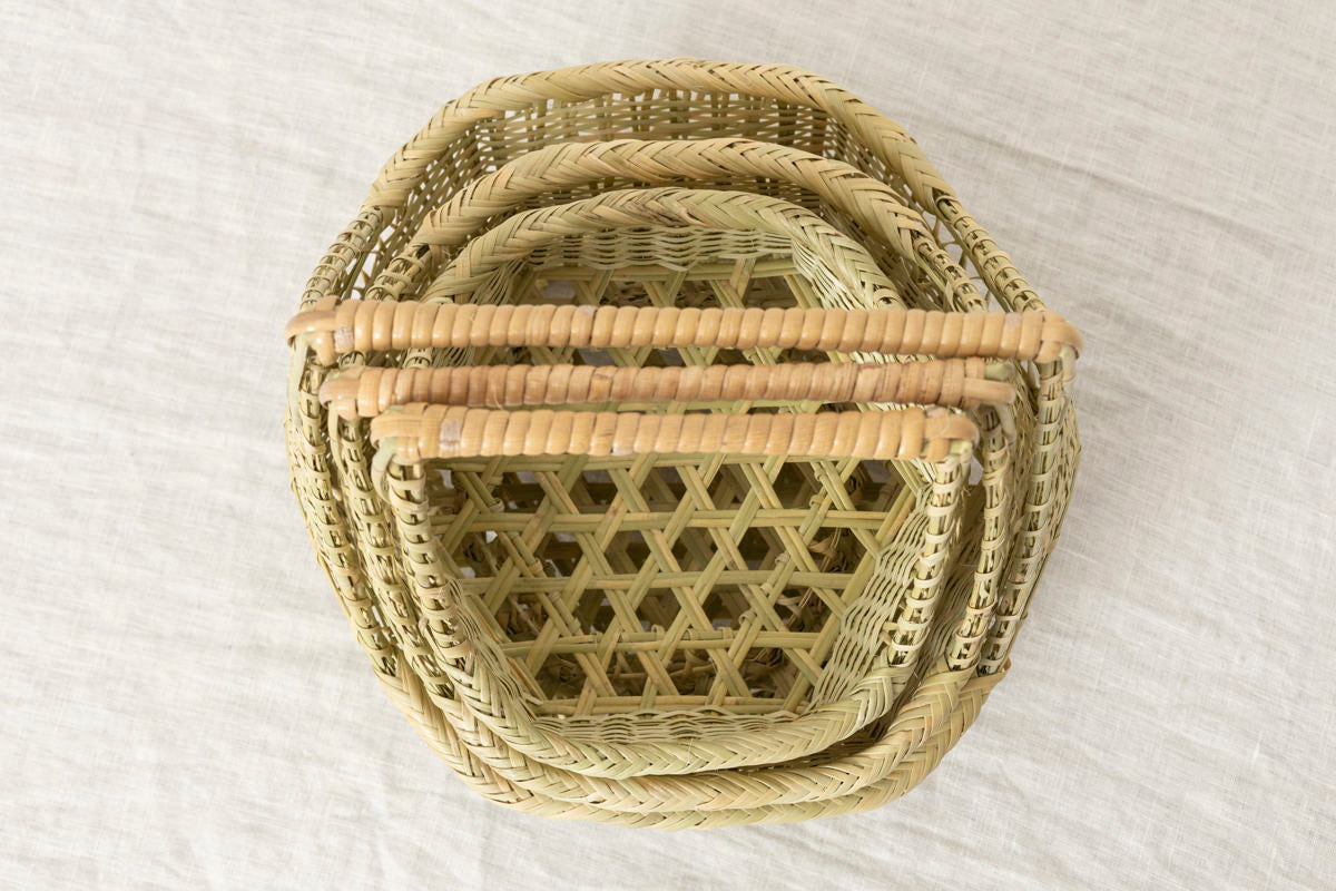 Tōfu Basket with handle S,M, L / Suzu bamboo / Iwate-JPN 210117