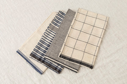 Kitchen Towel [ Indigo Selvedge / Madras / Brush Gray / Tattersall ] / Khadi cotton / IND 330907