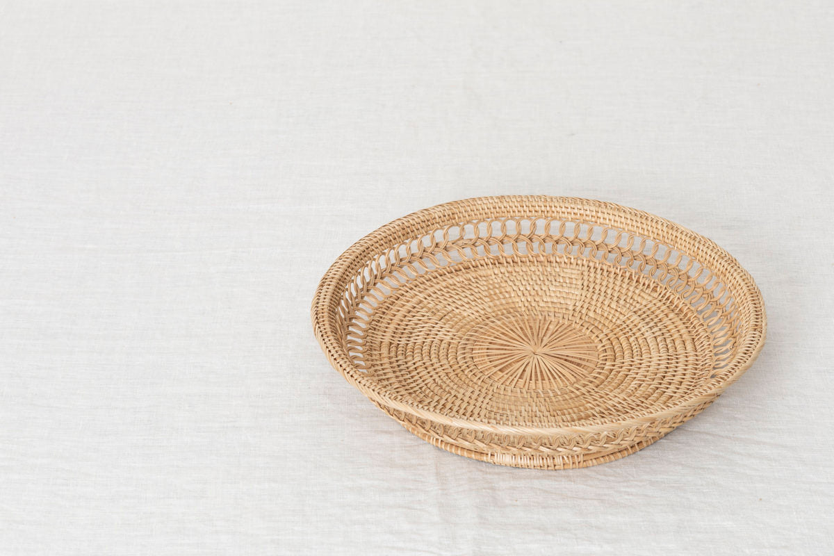 タイ/ラタン かざり編み ラウンドトレイ-1basketry – 市川籠店 | 1basketry