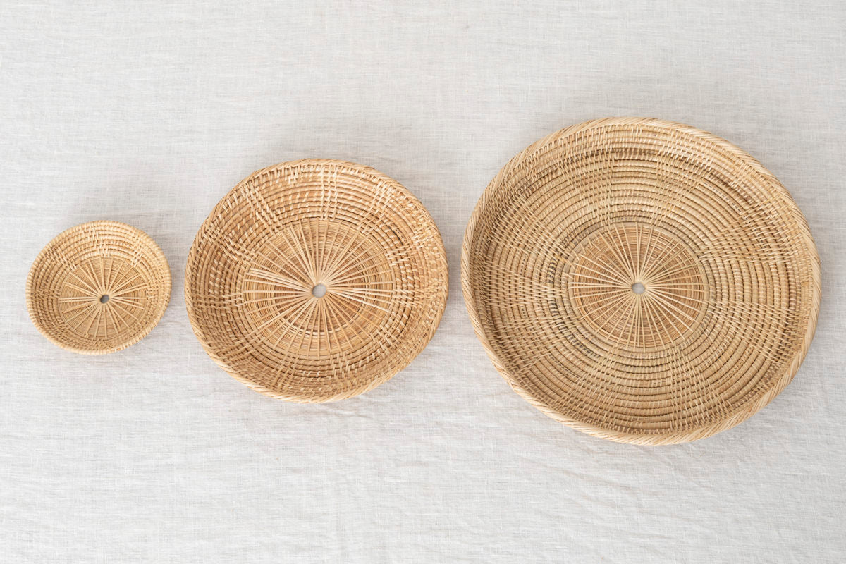 タイ/ラタン ラウンドトレイ S・M・L 3サイズ-1basketry – 市川籠店