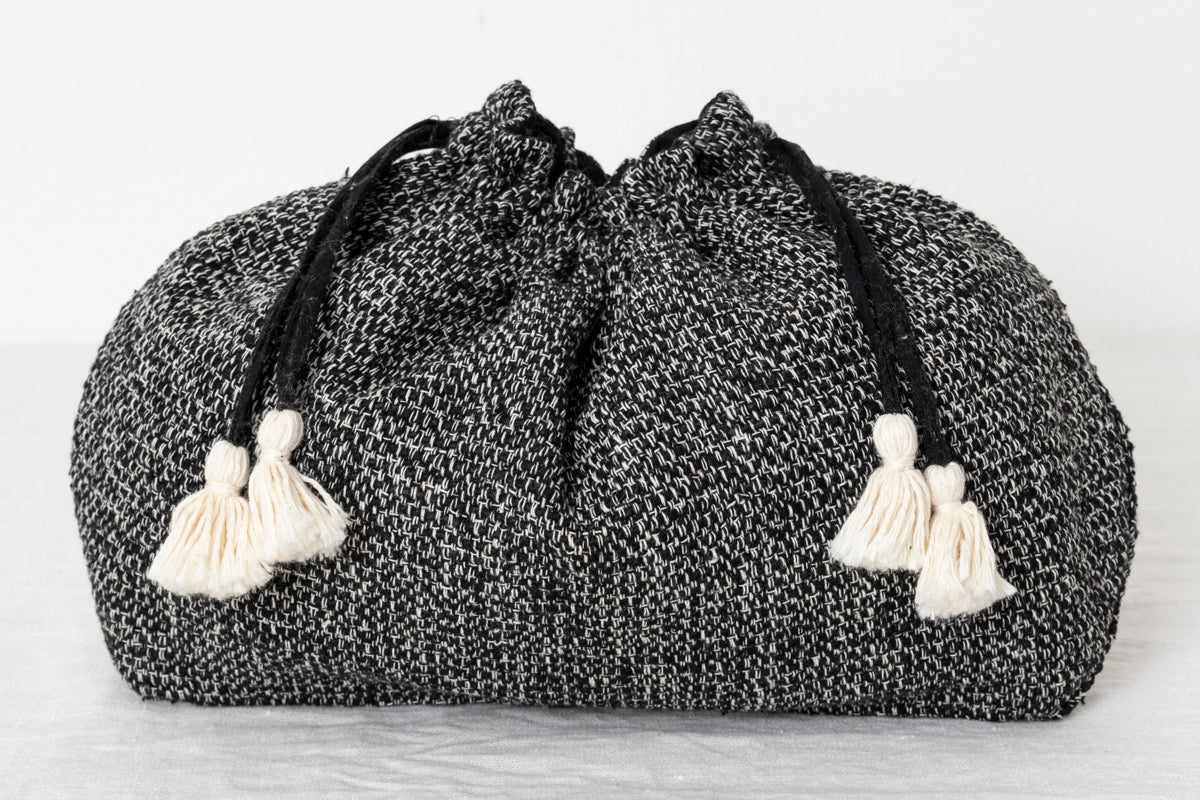 インド/シルク×コットン　Drawstring Bag　Monochrome　S・L　2サイズ