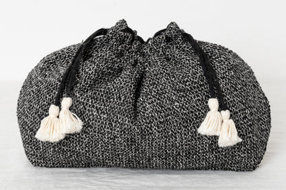 インド/シルク×コットン　Drawstring Bag　Monochrome　S・L　2サイズ