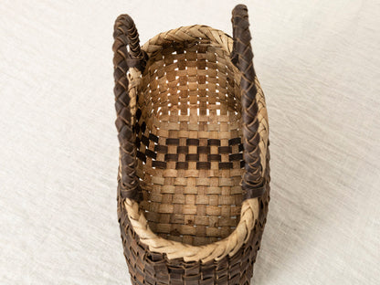 岩手県/くるみ　手提　裏皮市松　表皮ライン　ふっくら　1510741