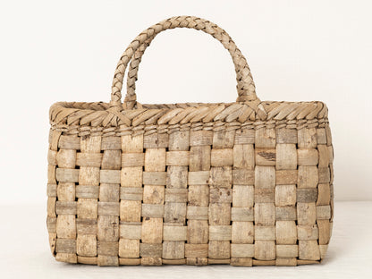 Handheld Basket “Checker” All-Outer-Bark Wide / Walnut Bark / Iwate-JPN 1510738