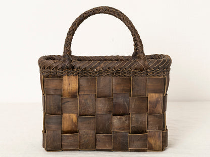 岩手県/くるみ　手提　総裏皮市松　ミニ　1510746