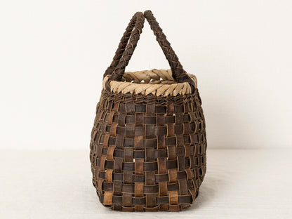 岩手県/くるみ　手提　裏皮市松　表皮ライン　ふっくら　1510741