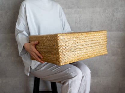 3115131　タイ/カチュー（水草）　整理かご　蓋付き　ワイドバスケット　M・L・XL　3サイズ