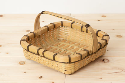 Square table basket with handle S, M, L / Madake bamboo / Ōita-JPN 220620