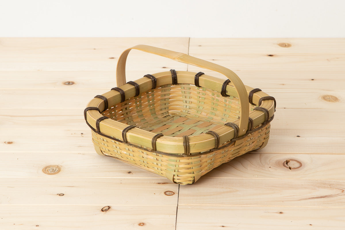 Square table basket with handle S, M, L / Madake bamboo / Ōita-JPN 220620