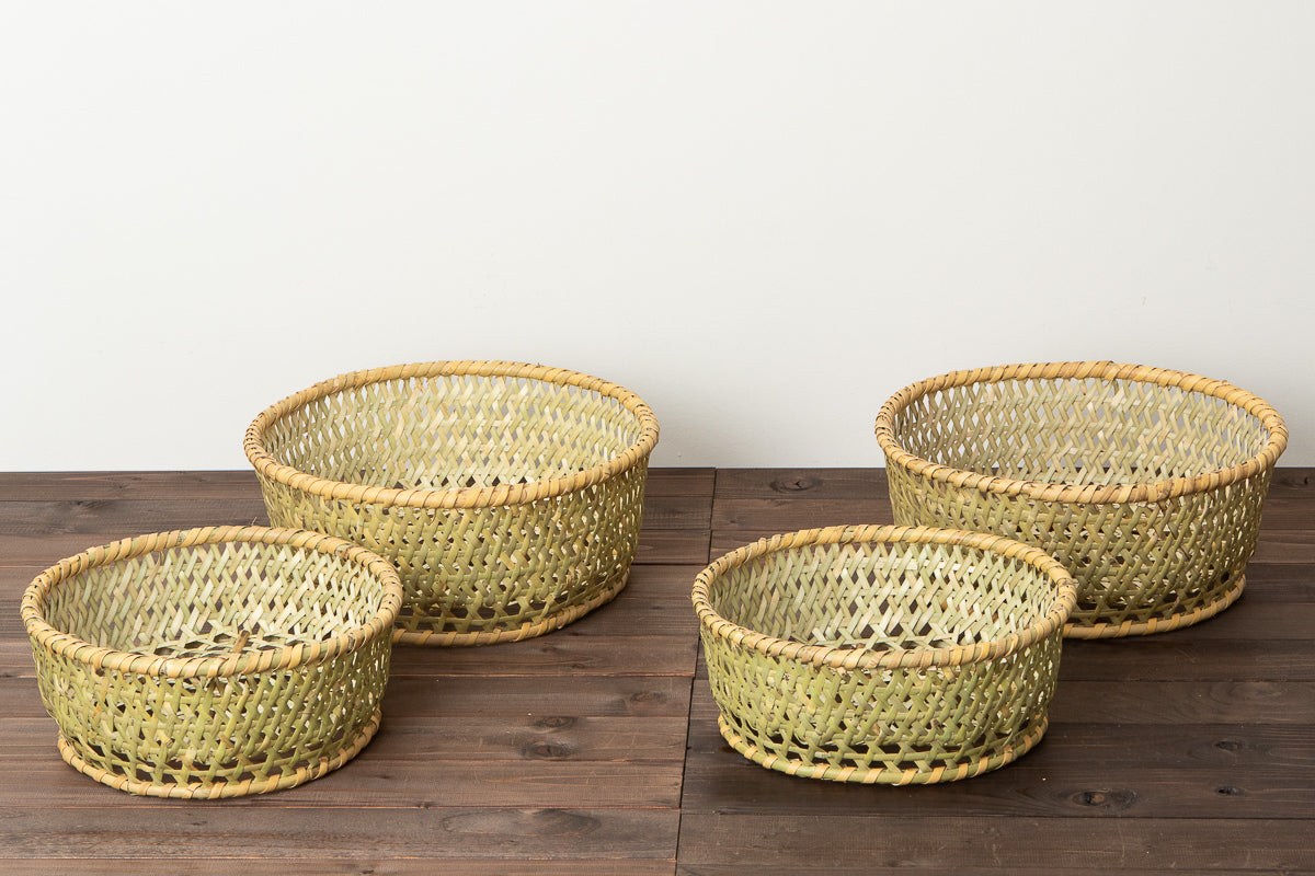 Dish basket, M, L [ Round, Oval ] / Nemagari bamboo / Nagano-JPN 