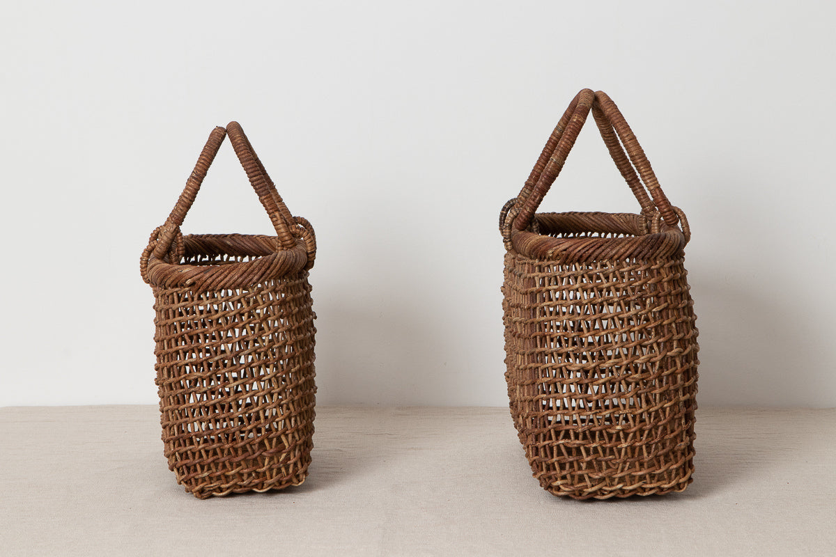 Hand bag "Open weave" S, M / Brown Akebi vine / Nagano-JPN 311218