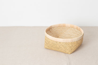 Round basket -open weave- / Suzu bamboo / Iwate-JPN 450808-1