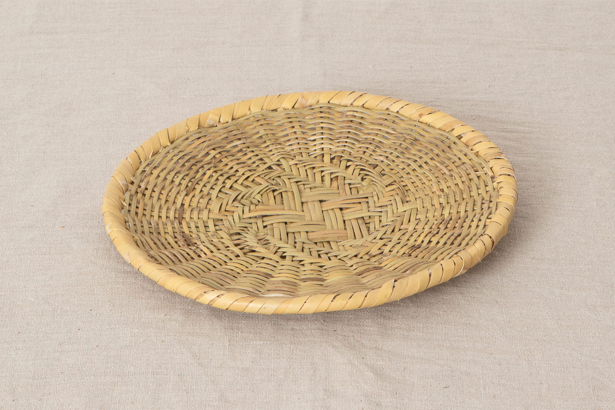 Round plate “Soba-Zaru” 4 sizes / Nemagari bamboo / Nagano-JPN 610202