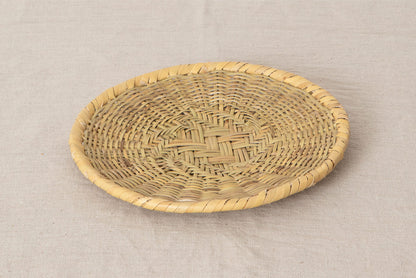 Round plate “Soba-Zaru” 4 sizes / Nemagari bamboo / Nagano-JPN 610202