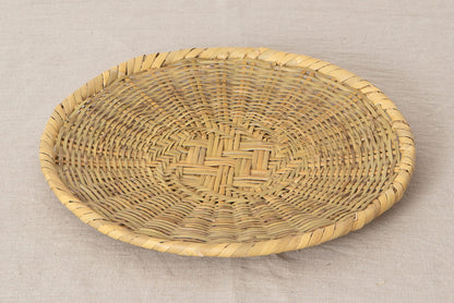 Round plate “Soba-Zaru” 4 sizes / Nemagari bamboo / Nagano-JPN 610202