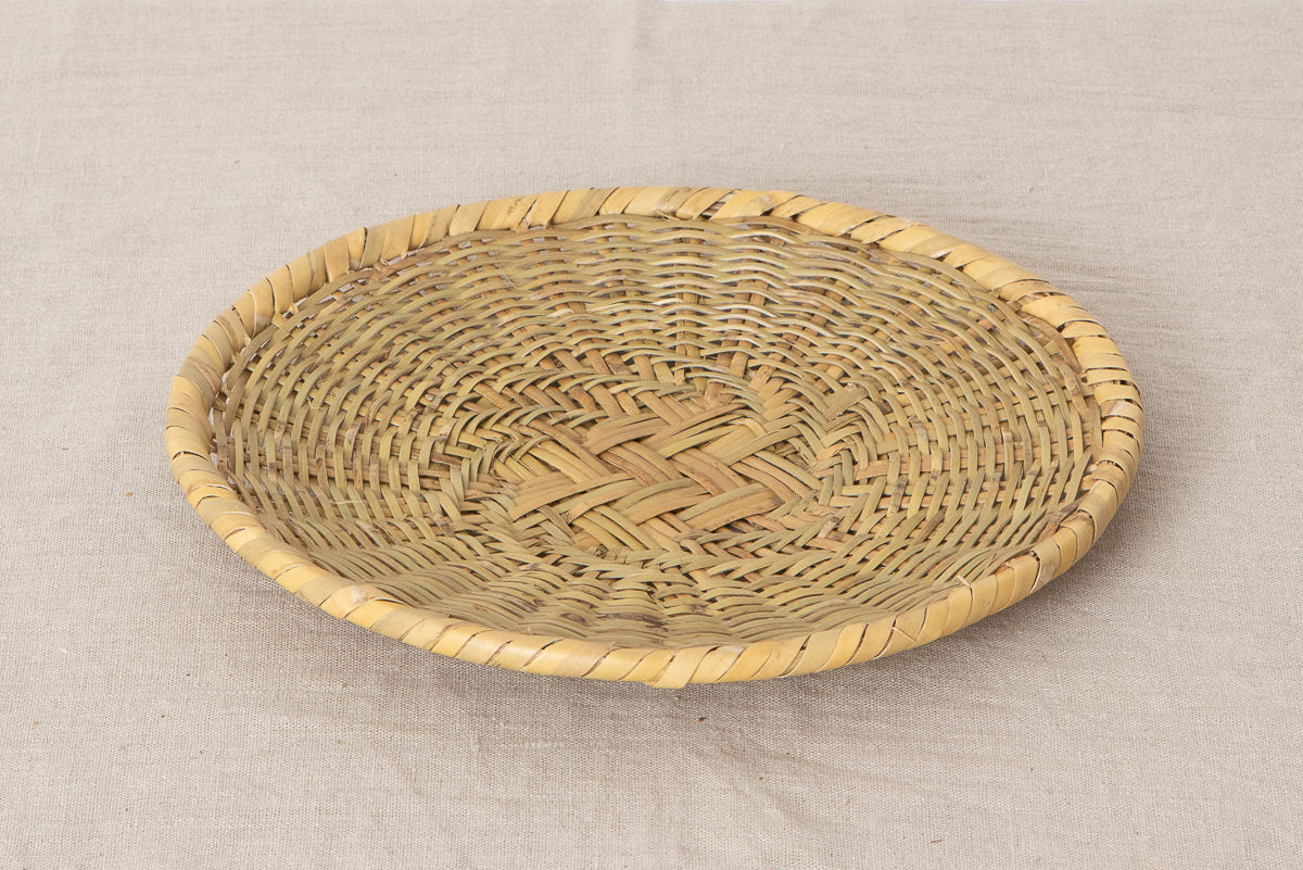 Round plate “Soba-Zaru” 4 sizes / Nemagari bamboo / Nagano-JPN 610202
