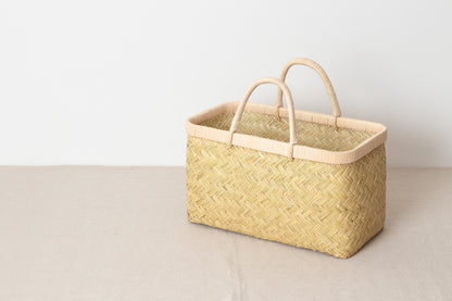 Shopping basket M -rattan handle- / Suzu bamboo / Iwate-JPN 450809-1