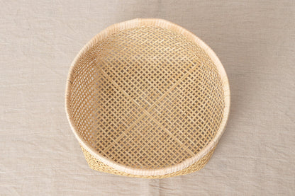 Round basket -open weave- / Suzu bamboo / Iwate-JPN 450808-1