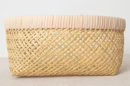 Round basket -open weave- / Suzu bamboo / Iwate-JPN 450808-1