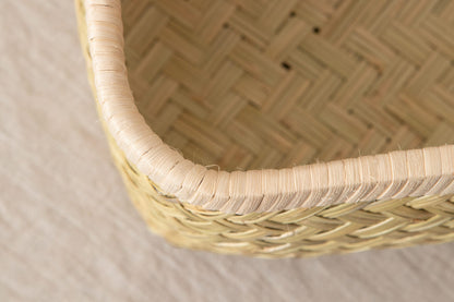 Shopping basket M -rattan handle- / Suzu bamboo / Iwate-JPN 450809-1