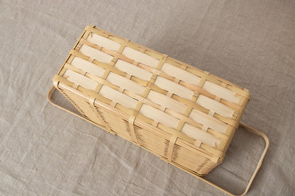Magazine basket / White bamboo / Kagoshima-JPN 321108-1