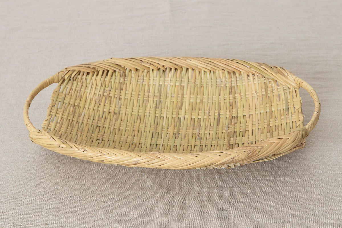 Oval plate(colander) with handle -B type- S, M, L / Suzu bamboo / Iwate-JPN 450812
