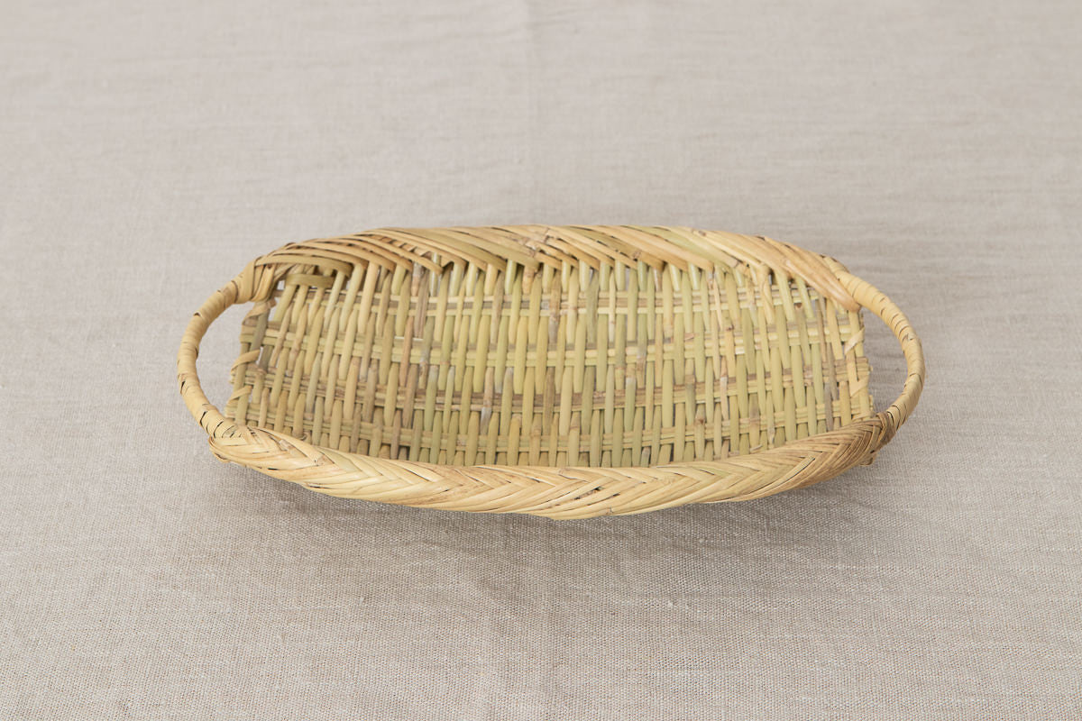 Oval plate(colander) with handle -B type- S, M, L / Suzu bamboo / Iwate-JPN 450812