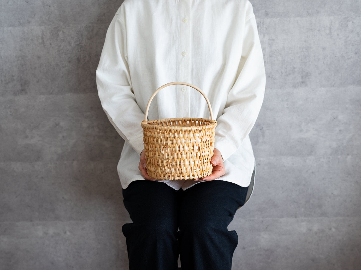 Circle basket [ 1 handle / 2 handle ] S, M / Pine root / LTU 140515