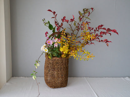 長野県/あけび　すかし編み　手付き丸かご　小・中・大　3サイズ　311240