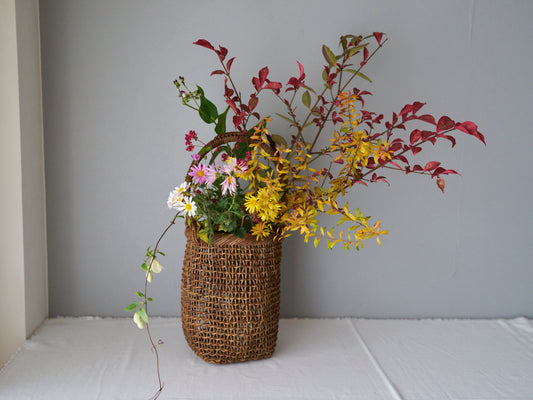 Handled Round Basket – Sukashi Weave / Akebi Vine / Nagano-JPN 311240