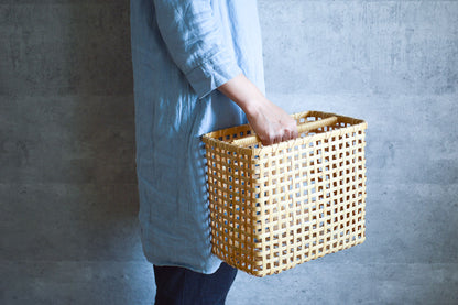 Magazine basket / White bamboo / Kagawa-JPN 250702-1
