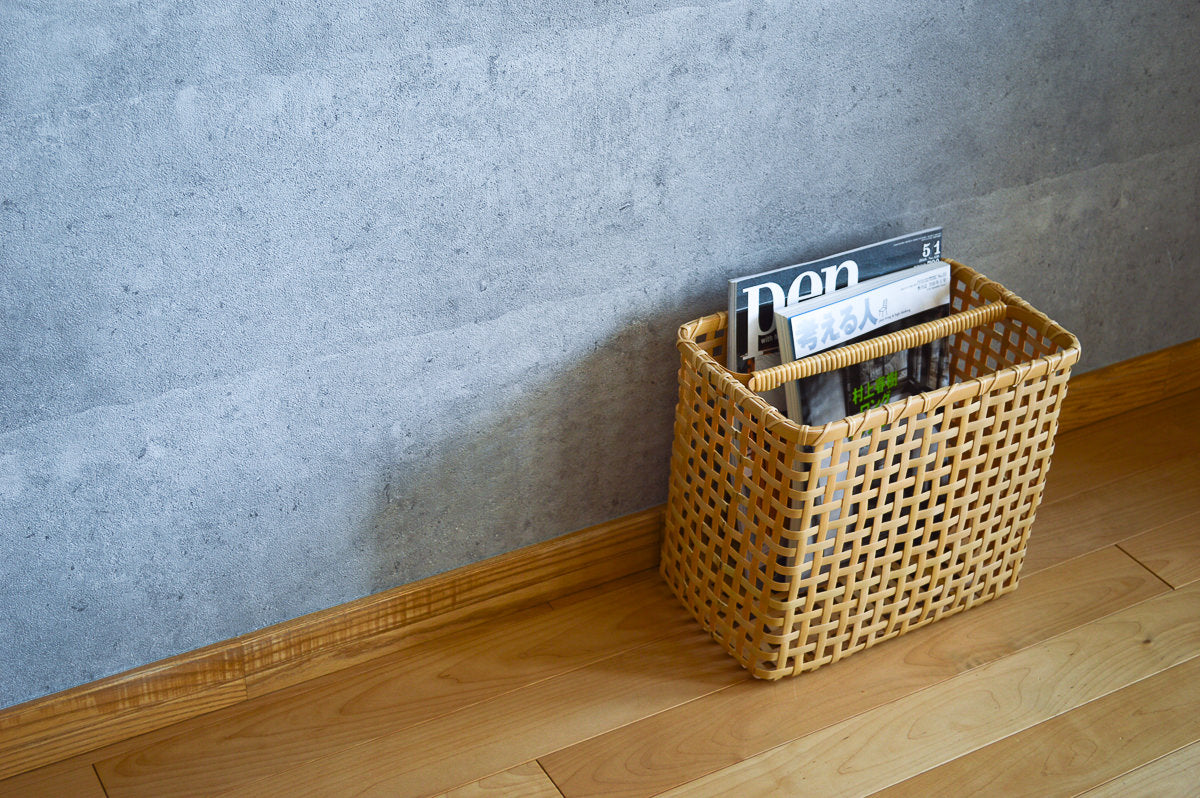 Magazine basket / White bamboo / Kagawa-JPN 250702-1